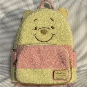 Loungefly Disney Fuzzy Pooh Backpack - Yellow and Pink